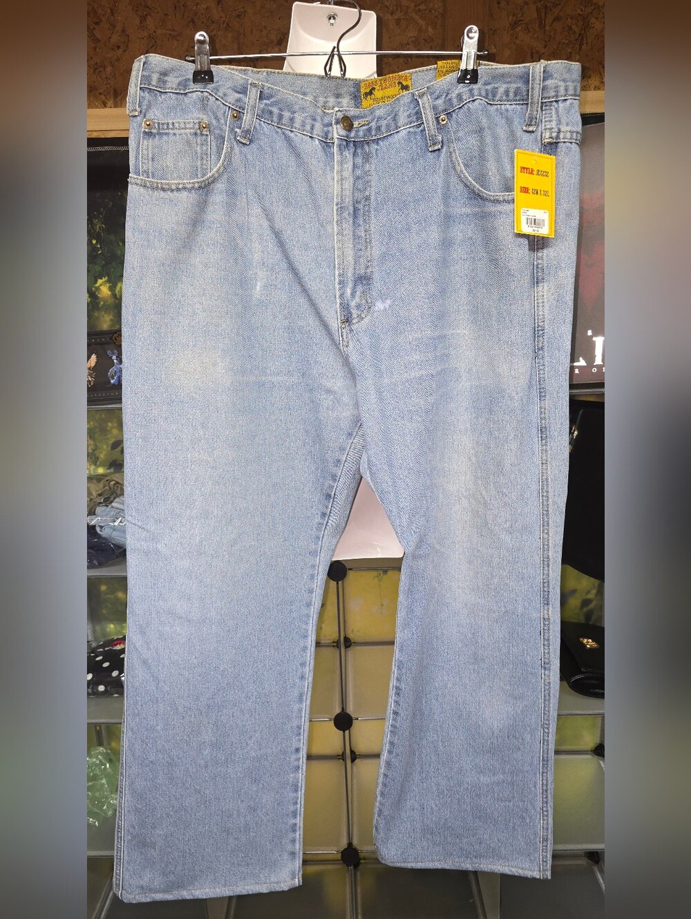 #86 Men's Straight Light Wash Jeans - Light Blue